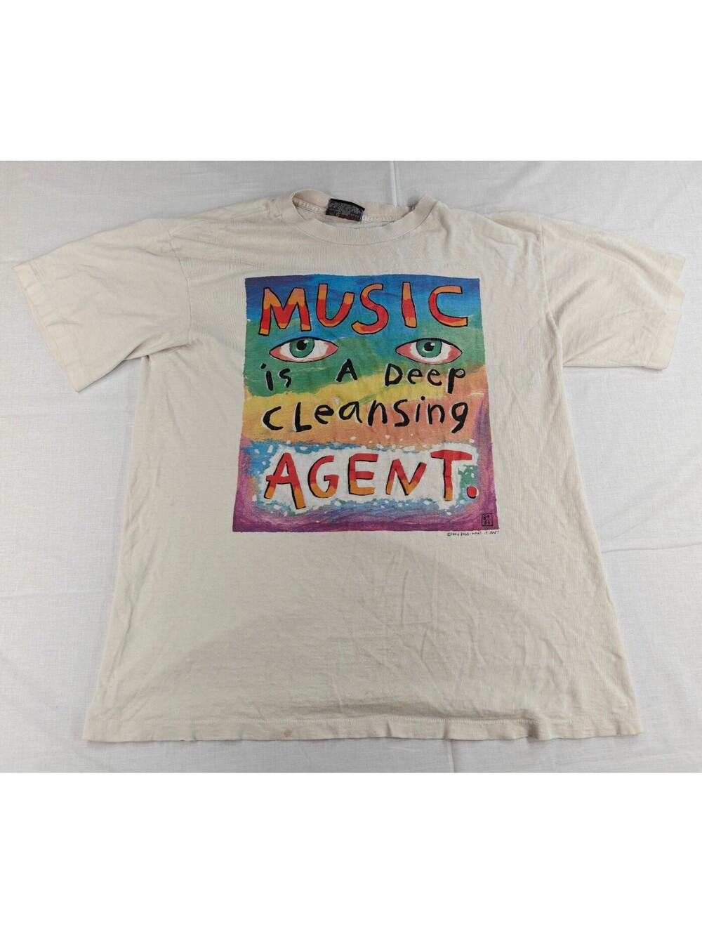 Vintage 90s Your Head Goes Here Music Deep Cleansing Agent Art T-Shirt USA Large